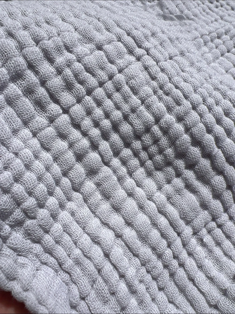 West Elm Light Gray Cotton Organic Muslin Throw Blanket